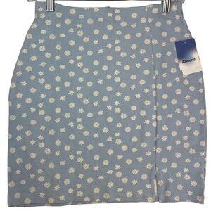 Nordstrom Blue Ditsy Floral Bodycon Mini Skirt S